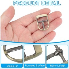 8Pcs 0.8&Prime; Single Prong Belt Buckle Roller Buckle Black/Silver/Light Gold/Brown