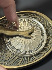 Vintage The Gal Leg Spinning Roulette Wheel Belt Buckle
