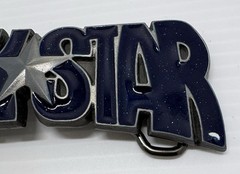 “NEW” Rock Star BELT BUCKLE Dark Blue Speckled Enamel Gray Metal Music Superstar