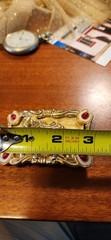 Western Horse Belt Buckle Gold Tone Red/White Enamel Clip Fits 1.5 in