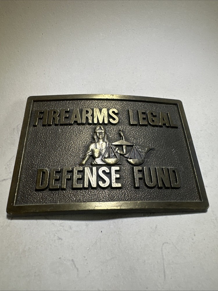 VINTAGE FIREARMS LEGAL DEFENSE FUND BRASS BELT BUCKLE