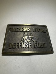 VINTAGE FIREARMS LEGAL DEFENSE FUND BRASS BELT BUCKLE