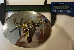 Cowboy western bull head belt buckle