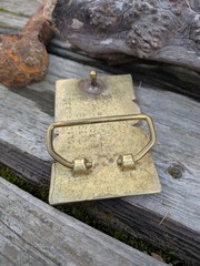70s « HUGH » Brass Belt Buckle By Baron Buckles