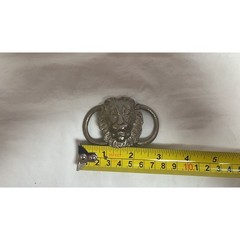 Vintage Silver-Toned Lion Head Belt Plate / Home Decor Collectible