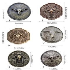 Bull Heads Western Belt Buckle Animal Steer Head Cowboy Belt Buckle for Women