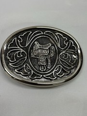 Avon Men’s Western Cowboy Oval Floral Silver Tone Belt Buckle Fits 1.5&Prime;
