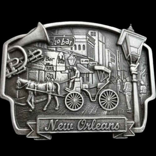 New Orleans Mardi Gras Louisiana Jazz Bar Belt Buckle Boucle De Ceinture