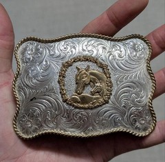 vintage SILVERSMITH COLLECTION belt buckle HORSE equestrian WESTERN cowboy