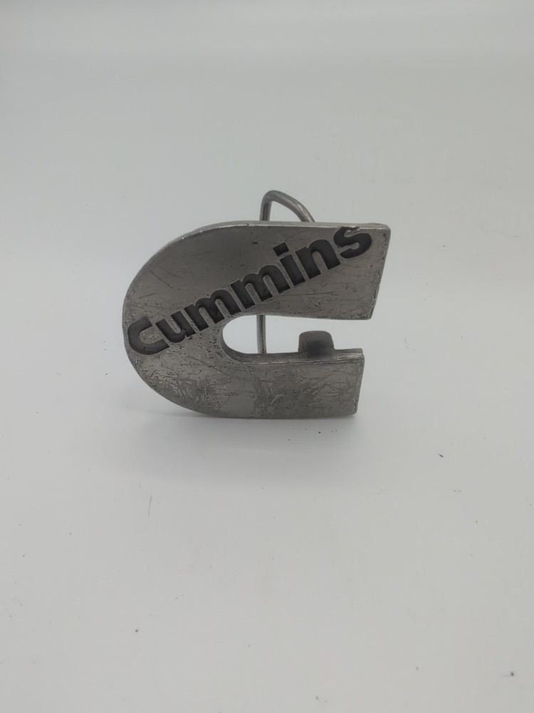 Vintage Cummins Diesel Belt Buckle Logo Pewter Metal