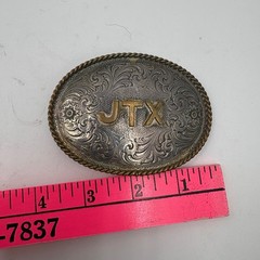 Vintage JTX Western Montana Silversmiths Cowboy Belt Buckle Silver Plate