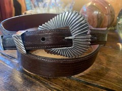 Pat Areias XL James Reid style Sterling Silver Belt Buckle 40-42-1.5”-1” Nu 🦎✅