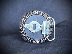 “Crypt Cross Relic” Skull Belt Buckle Red Crystal Eyes OOAK Darren McNeese