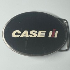 CASE IH Licensed Product Oval Belt Buckle Black Silver Tone CNH America LLC