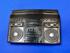 Rebel Revolutions Retro Black Color Ghetto Blaster / Boom Box Belt Buckle