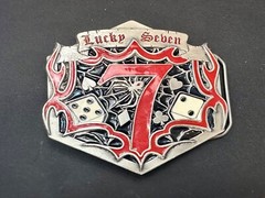Lucky Seben 7 Seven’s Vegas gambling dice 04 Great American Products belt buckle