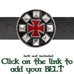 Iron Cross Studded Belt Buckle UK Biker Punk Rocker