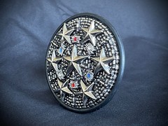 Star Command OOAK Futuristic Belt Buckle Assemblage Art Darren McNeese