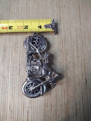 4&Prime; Wide Figural Motorcycle W/ Saddle Bag Silver Color Bikers Belt Buckle