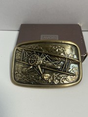 Antique Car Belt Buckle Avon Vintage Model T Brass And Airplane Buckle 1331