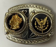 24k GOLD PLATED VINTAGE BELT BUCKLE RARE
