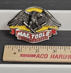 Vintage MAC TOOLS Super Steel Eagle Collectors Series Pewter Belt Buckle New
