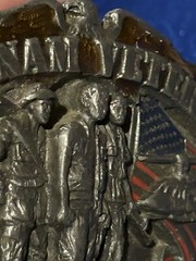 Vtg 1989 Siskiyou Vietnam Veteran USA 3.5&Prime; Enameled Pewter Belt Buckle *As Is*