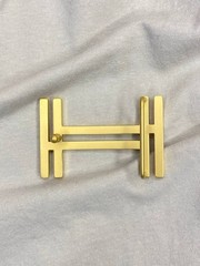 H 32mm 1.25` Belt Buckle Gold Tone Double H Replacement Buckle