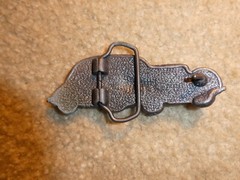 Vintage 1970s Brass Classic Sedan Car Belt Buckle 4&Prime; Wide #3