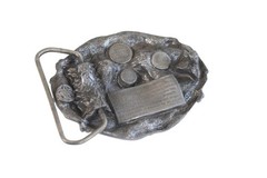 VTG 1986 Bergamot « I&rsquo;m Proud to be an American Veteran » Pewter Belt Buckle – USA