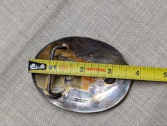 vintage CRUMRINE belt buckle « B » heavy silver plate BRONZE sterling WESTERN
