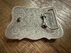 Blazin Roxx Scrolling Cross Filigree Western Belt Buckle Antique Silver