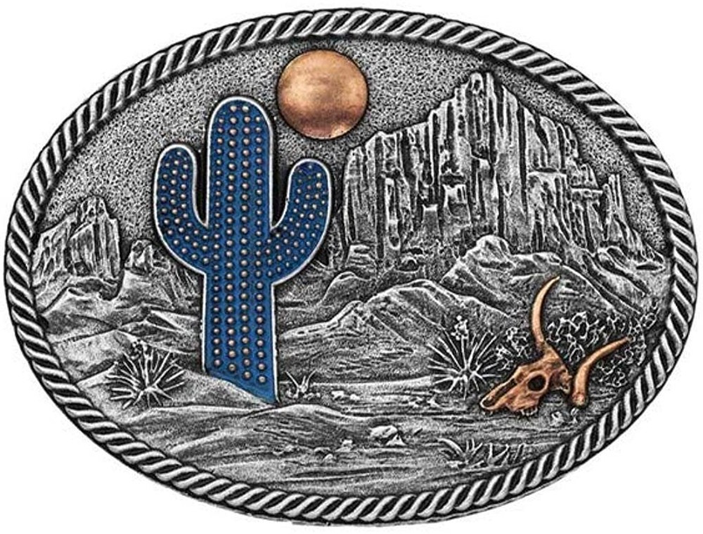 Montana Silversmiths Desert Moon Cactus Attitude Buckle