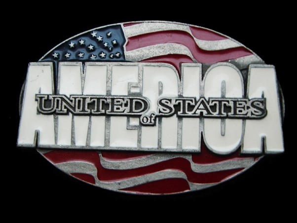 MI01146 2001 **UNITED STATES OF AMERICA** PATRIOTIC BELT BUCKLE