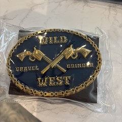 Custom Belt Buckle Card Holder, Colbolt Blue And Gold, One Of A Kind.