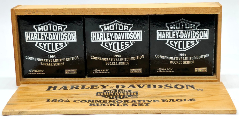 Harley-Davidson 1994 Pewter Commemorative Eagle Buckle Set by Baron