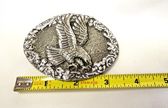 VTG American Eagle Patriotic Pewter Belt Buckle 1993
