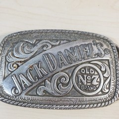 Jack Daniels Belt Buckle Silver Tone Old No.7 Whiskey Western Cowboy Metal 5007