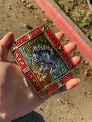 Western Buckle Gold Silver Red Running Horse Cowboy 2 » Hebilla Vaquero