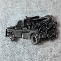 Vintage 1980 Great American Buckle Co Tow Truck Belt Buckle Made in USA 235