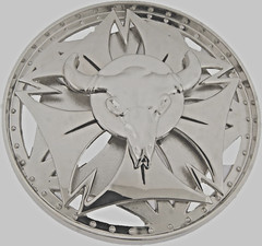 Bull Longhorn Belt Buckle Silver Metal Vintage Spinner Western Cowboy Rodeo OX