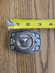 Men&rsquo;s or women&rsquo;s Silver Tone Western Oval Belt Buckle America Eagle Patriotic
