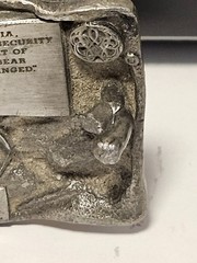 Vintage 1983 Siskiyou Buckle Co 2nd Amendment Eagle Buckle F-27 Pewter +One more