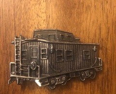 Train Car Caboose Belt Buckle Great American Buckle Co.Pewter 1979 Ltd Ed USA