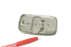 Western Belt Buckle Basket Weave Portrait Stone Insert Silver Tone Vintage