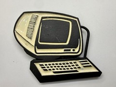 Computer Terminal CRT Monitor Retro 80&rsquo;s Looking Cutout Mobtown Belt Buckle