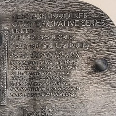 1990 National Finals Rodeo NFR Adult Size Belt Buckle Hesston Fiatagri