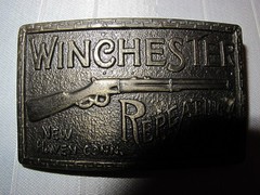 Winchester Repeating Arms New Haven Conn Gun Manufacture Brass Belt Buckle