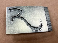 Rock & Republic R Logo America Jeans Brand Advertising Promotional Belt Buckle