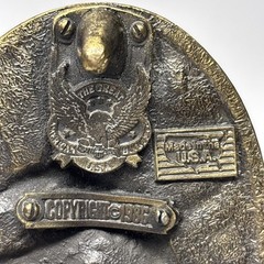 Military Belt Buckle POW MIA Eagle Great American #1822 USA Black Gold Vintage